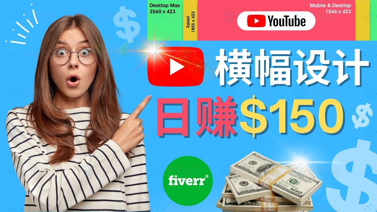 图片[1]-通过Fiverr出售YouTube Banner横幅的设计，每单50美元，日赚150美元-流星社区
