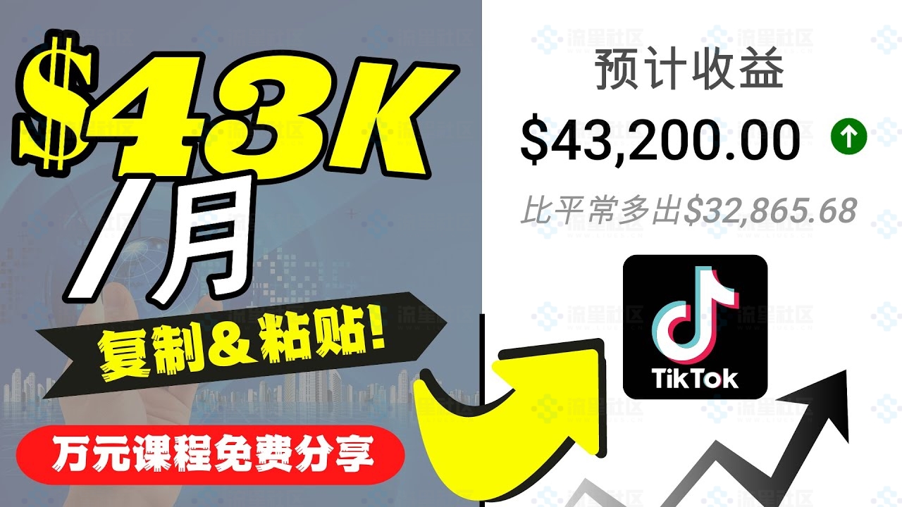 2022抖音国际版Tiktok赚钱项目：每天上传一个视频就轻松月入$43200-流星社区